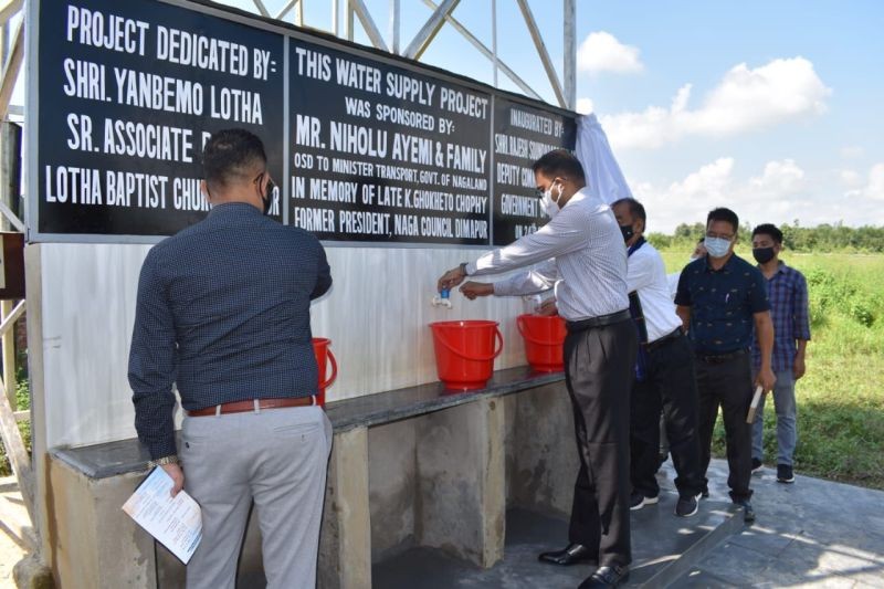 DC Dimapur, Rajesh Soundararajan IAS inaugurates the water supply project at New Naga Cemetery, Zani village Dimapur on September 24. (DIPR Photo)