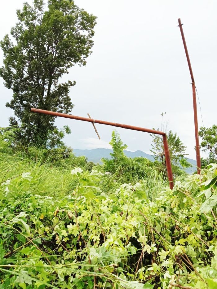 Electrical poles damaged by storm near Zübza GREF Camp on September 15. (Photo: DoPN, Kohima)