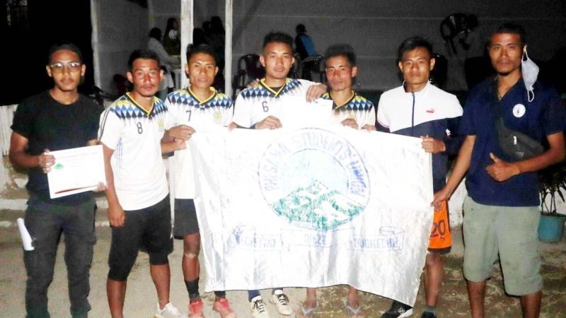 Phesama Students’ Union, the winning team of the 1st Open Futsal Tournament 2021 organized by Southern Angami Students Union.