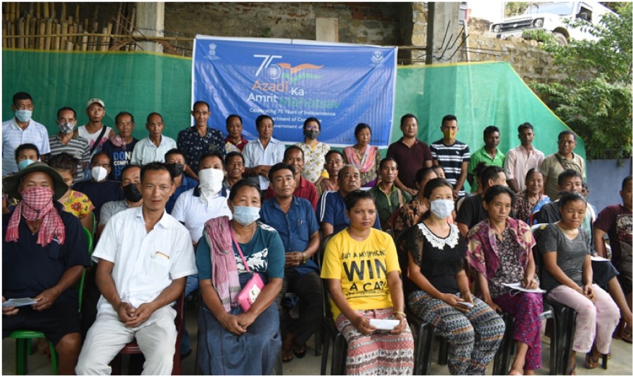 Office of The Senior Liaison Officer, Coffee Board, Nagaland Liaison, under the Ministry of Commerce and Industry, Govt. of India celebrated 'Azadi Ka Amrit Mahatsov' in commemoration of the 75th anniversary of India’s Independence at Khar village, Mokokchung on September 26. To commemorate the event, a technical session on the Soil Management Practices in coffee was also conducted and the resource person was Ruokuosietuo Dzuvichu, DSCO, Mokokchung, Dept of Soil & Water Conservation, Nagaland.