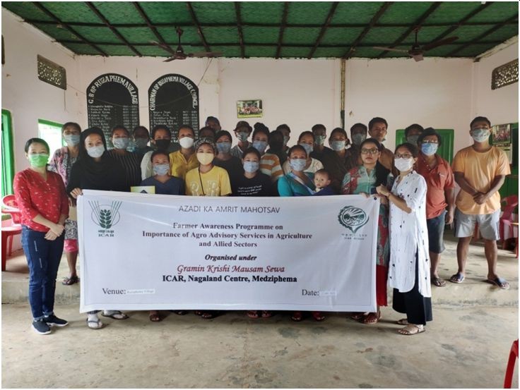 Participants and officials during the farmer awareness programmes organized ICAR Nagaland Centre at Ruzaphema village on September 22. (Photo Courtesy: ICAR Nagaalnd)