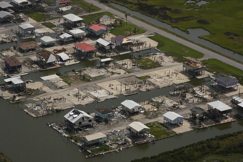 In this aerial photo, the remains of damaged homes are seen in the aftermath of Hurricane Ida on September 6, 2021, in Grand Isle, La. (AP/PTI Photo)