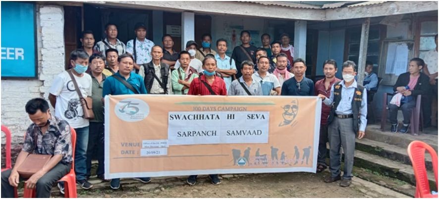 Participants of the Participants of Sarpanch Samvaad held at the office of the Executive Engineer, PHED Mon Division, Mon on September 20.