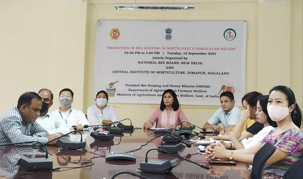 Attendees of a virtual workshop titled, “Promotion of Bee-Keeping in Northeast & Himalayan Region” organised by  the Central Institute of Horticulture, Nagaland in collaboration with National Bee Board on September 14.