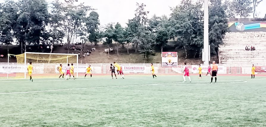 The match between Viswemi FC and Kohima Bible College on October 12.