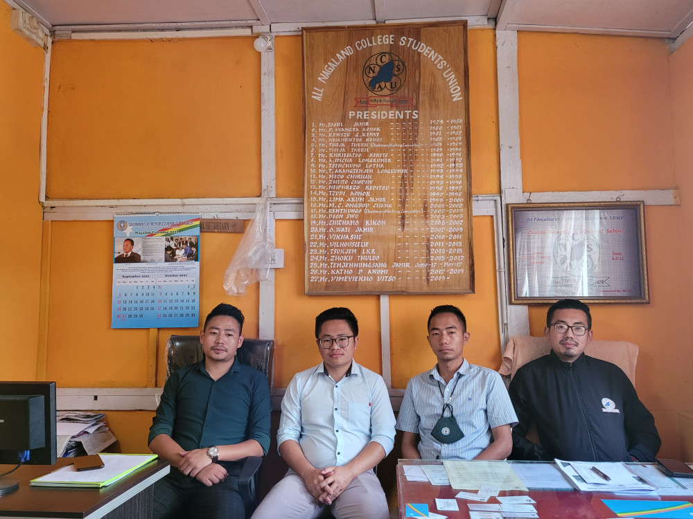 ANCSU officials during a press conference held in Kohima on October 16. (Morung Photo)