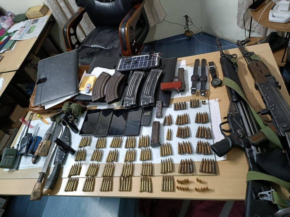 The weapons and ammo seized by Dimapur Police. (Photo Courtesy: Dimapur Police)