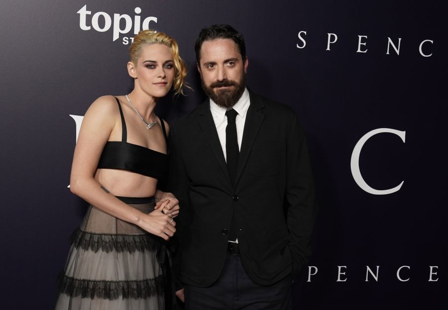 Los Angeles: Kristen Stewart, left, the star of "Spencer," poses with the film s director Pablo Larrain at the premiere of the film at the Directors Guild of America, Tuesday, Oct. 26. 2021, in Los Angeles.AP/PTI Photo