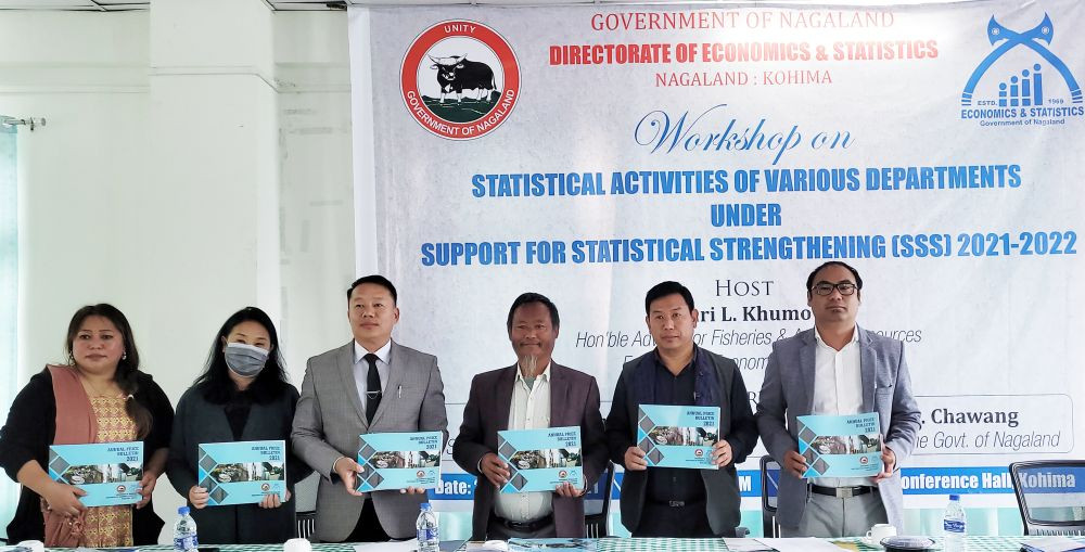 Khumo and others during the release of Annual Price Bulletin 2021 in Kohima on October 28. (Morung Photo)
