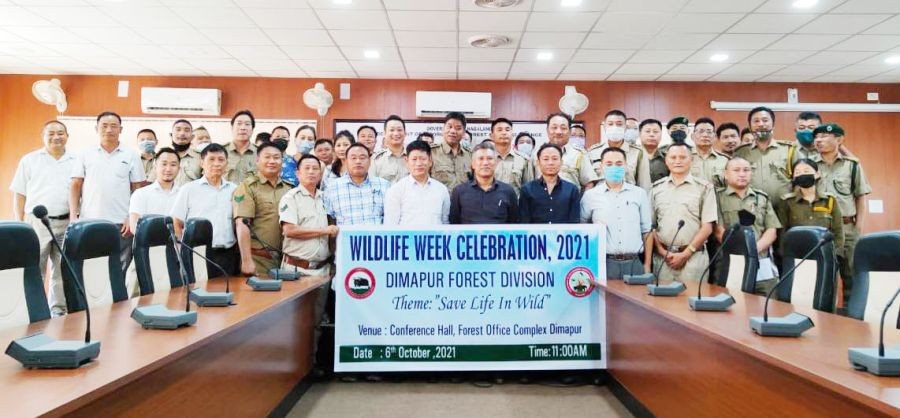 Forest officials and others during the observance of the ‘Wildlife Week 2021’ organised by Dimapur Forest Division on October 6. (Photo Courtesy: DFO Dimapur)