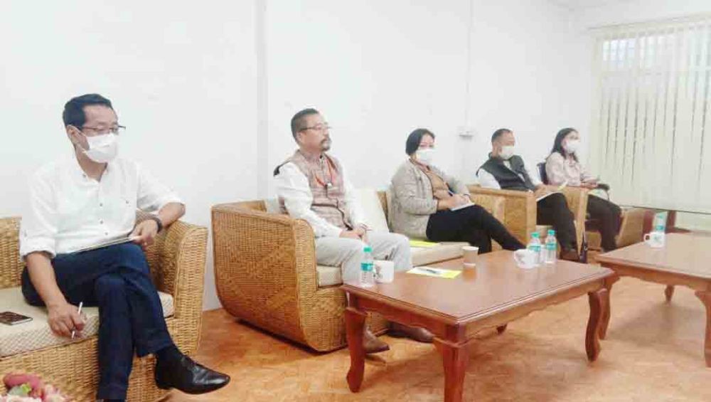Advisor, Tourism, Art & Culture, H Khehovi Yeputhomi and other officials during the coordination meeting for the Hornbill Festival at Kohima on October 1.(Morung Photo)