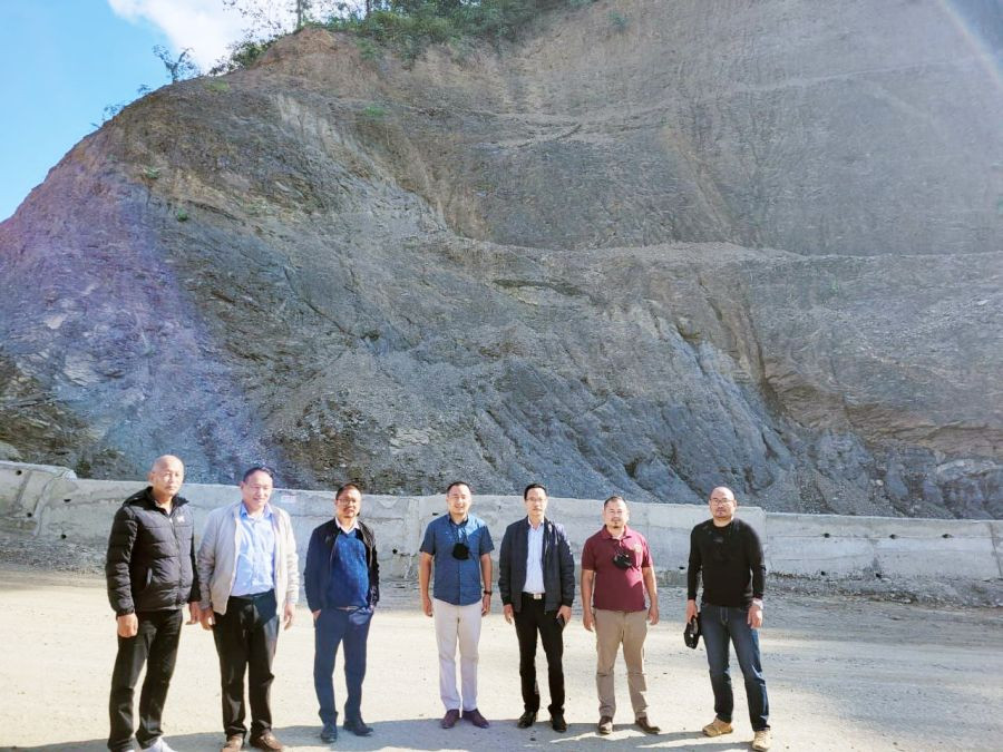 The members during the joint inspection of two-lane mega project from Kohima-Jessami on October 28.