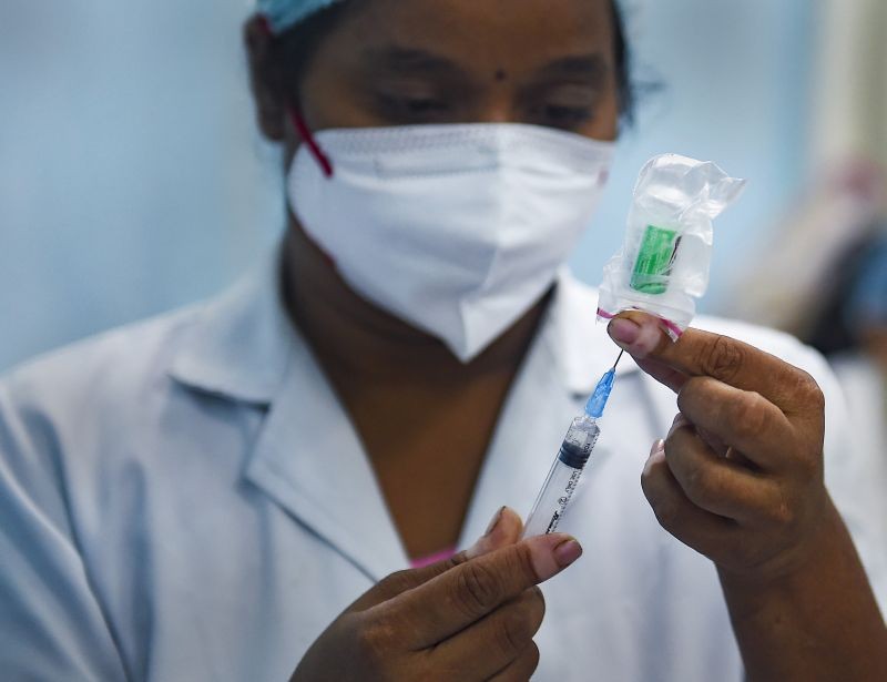 A medic prepares Covid-19 vaccine to administer to a beneficiary during a special vaccination drive. (PTI File Photo)