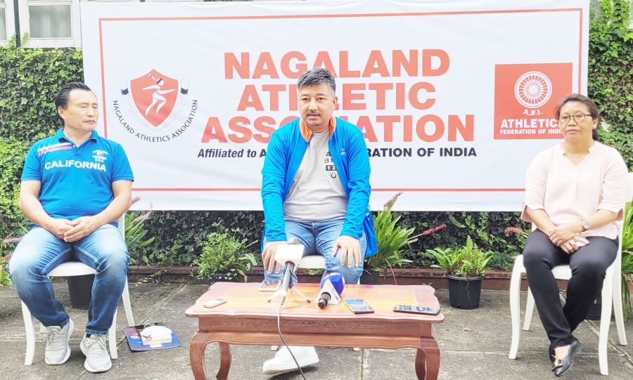 Abu Metha addresses a press conference in Kohima on October 2. (Morung Photo)