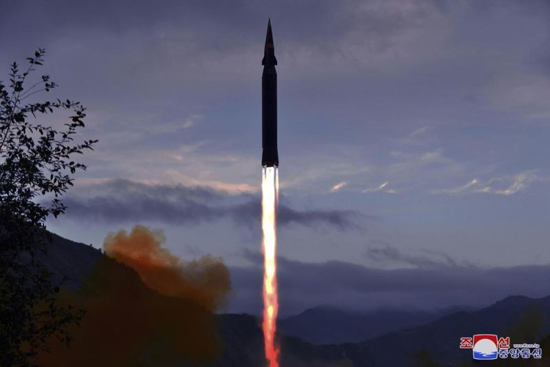 This Sept. 28, 2021, file photo provided by the North Korean government shows what North Korea claims to be a new hypersonic missile launched from Toyang-ri, Ryongrim County, Jagang Province, North Korea. North Korea on Sunday, Oct. 3, 2021 warned the United Nation's top body against making any statements criticizing the isolated country's missile program, in a statement that included unspecified threats against the international body. Independent journalists were not given access to cover the event depicted in this image distributed by the North Korean government. The content of this image is as provided and cannot be independently verified. Korean language watermark on image as provided by source reads: "KCNA" which is the abbreviation for Korean Central News Agency. (AP File Photo)