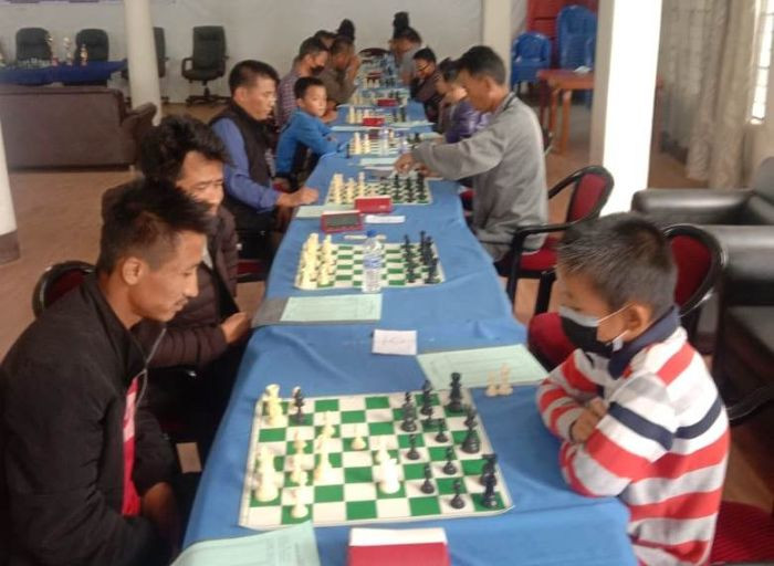 Players on second day of 2nd Kohima District Chess Championship 2021 on October 29 in Kohima.