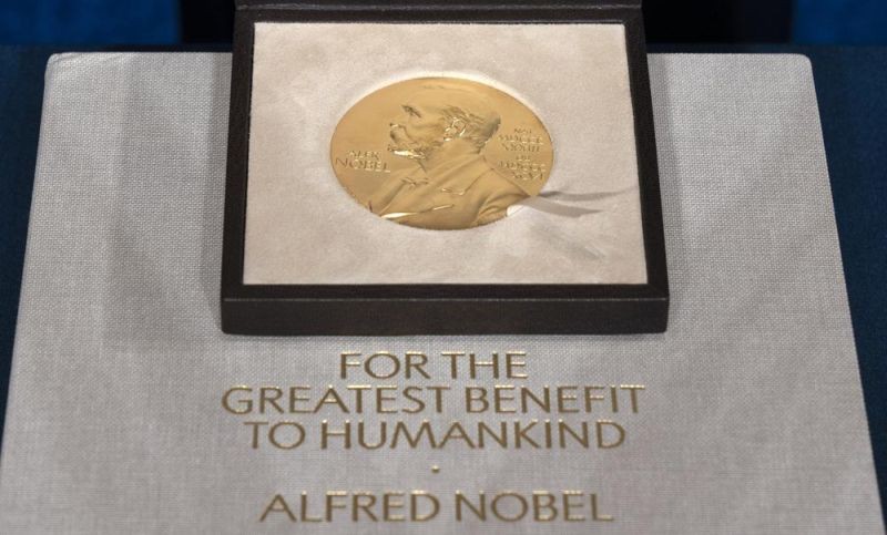 A Tuesday, Dec. 8, 2020 file photo of a Nobel Prize medal. The Nobel Prize in Literature is due to be awarded on October 7, 2021. (AP File Photo)