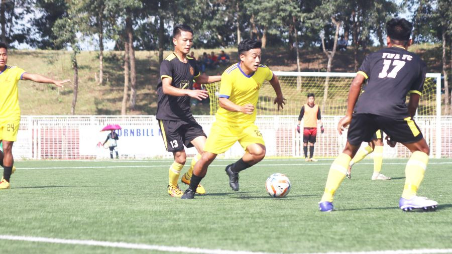 Players in action during the match between Fifa FC and Tangkhul Katamnao Saklong on October 25.