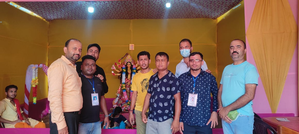 Youths and members of Sri Sri Sarbajanin Durga Puja committee celebrated Durga Puja festival at Balijan A, Near Forest check Gate, Karbi Anglong, on October 13 under the leadership of president of Pradip Nath and general secretary Biswajit Chanda. 