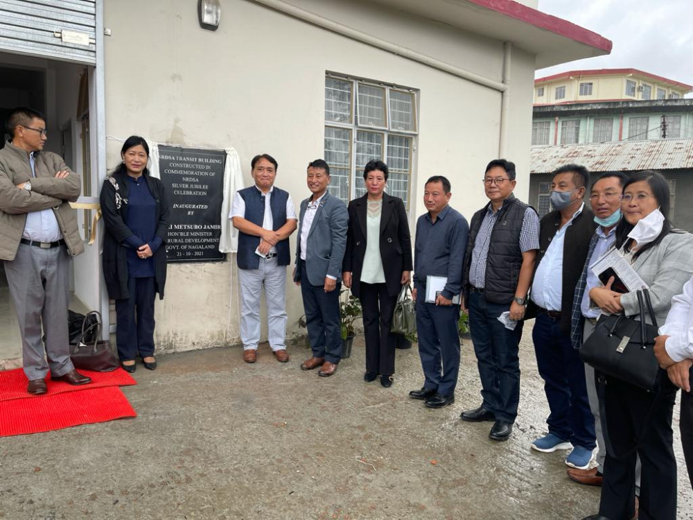 Minister Metsubo Jamir inaugurates the newly constructed Nagaland Rural Development Service Association transit building at the Directorate complex on October 21.
