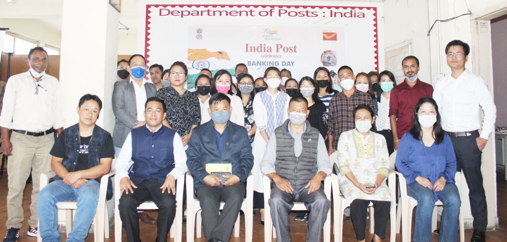 Post office officials with awardees and others during the observance of Postal Life Insurance Day held in Kohima on October 12. (Morung Photo)