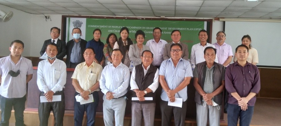 Commissioner and Secretary Neposo Theluo with other officials during the commencement of PPC on GPDP at RD Conference Hall on October 2.