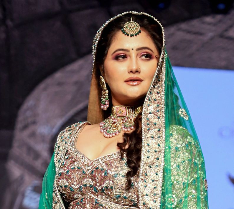 Mumbai: Bollywood actress Rashami Desai walks on the ramp of Bombay Times Fashion Week, in Mumbai, Saturday, October 16, 2021. (PTI Photo)