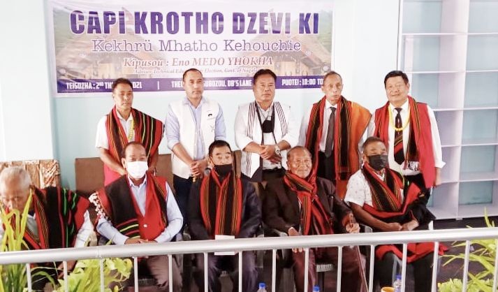 Advisor Medo Yhokha and officials of Capi Krotho during the inauguration of the association’s new building at Kitsubozou colony Kohima on October 2. (Morung Photo)