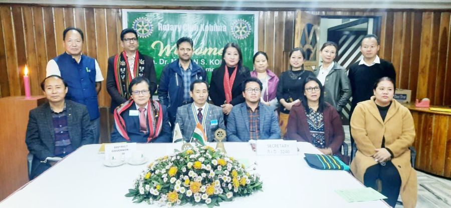 Rtn. Dr. Mohan S Konwar and others during a visit to Kohima on October 29.