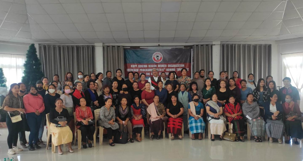 Dr Nicky with others during NDPP women organization Kohima region’s outreach programme in Kohima on October 16.