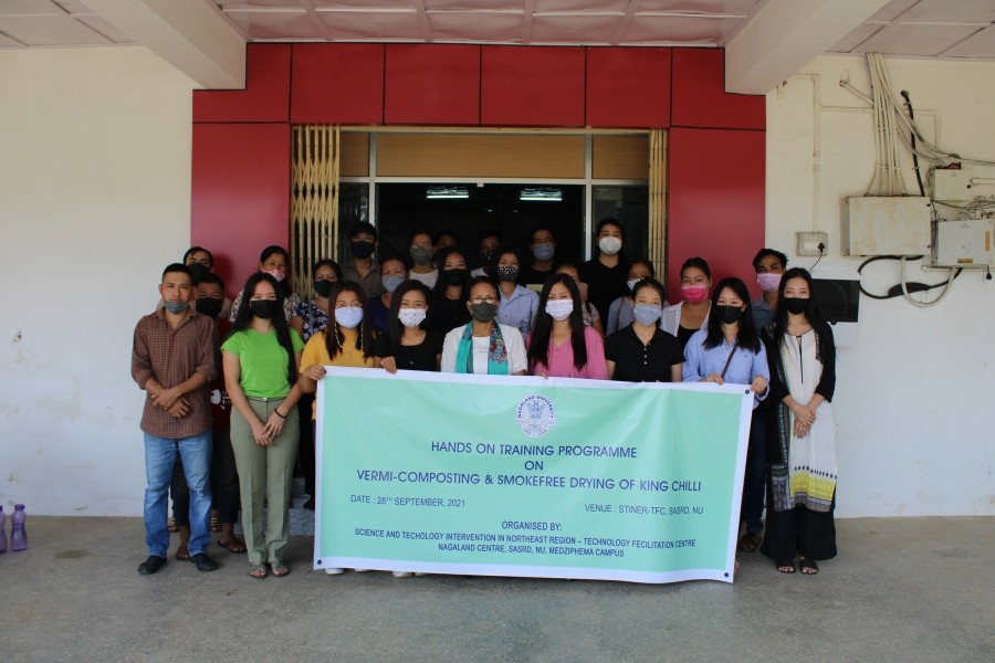 Participants of the training programme at the technology demonstration unit of SASRD Medziphema on September 28.