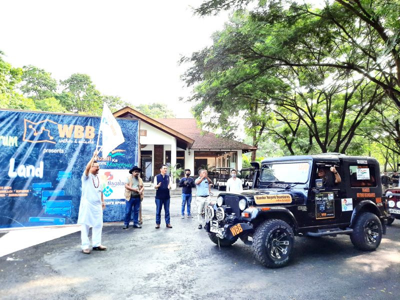 Advisor SH Khehovi Yeputhomi flags off the WBB second Extreme Terrain Expedition at the Niathu Resort, Dimapur on October 11.