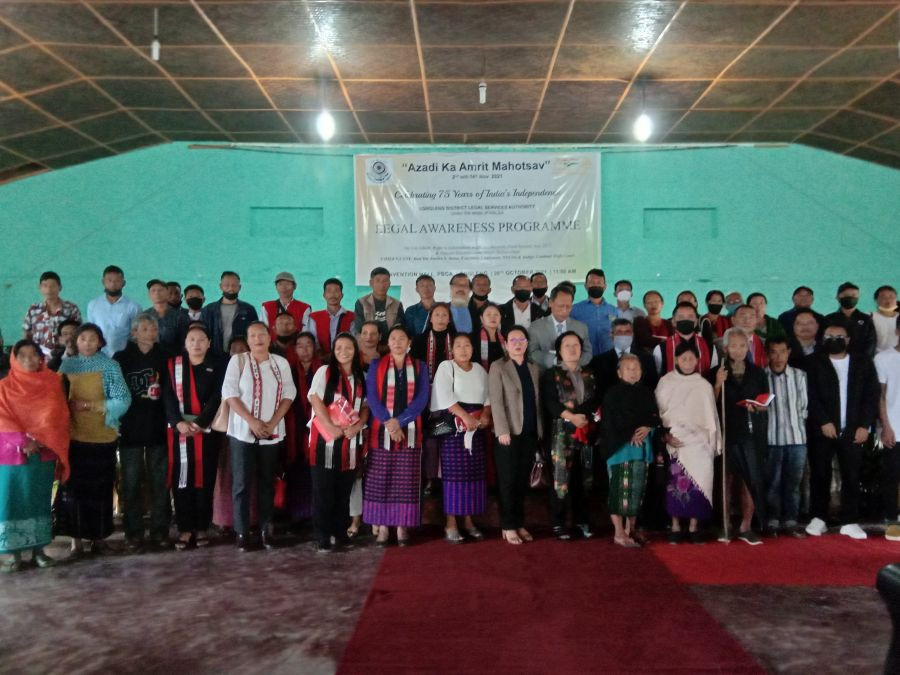 The Longleng District Legal Services Authority under the aegis of NSLSA and in celebration of 75th years of India's independence ‘Azadi Ka Amrit Mahotsav’, a Legal Awareness programme on Lok Adalat, Right To Information, Right to Education, Food Security Act, 2013 and Pension Schemes under Social Welfare was held on October 30 at PBCA conference hall Longleng along with Justice S Serto, Executive chairperson, NSLSA and Judge, Gauhati High Court as special guest. R Ramakrishna, Principal Secretary, Justice and Law also spoke at the programme. (DIPR Photo)
