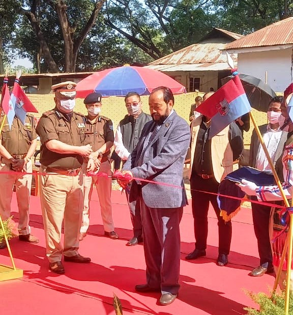 Dy CM Y Patton inaugurates the multi-storied hostel buildings at NAPTC and NPTS Chümoukedima on November 17.