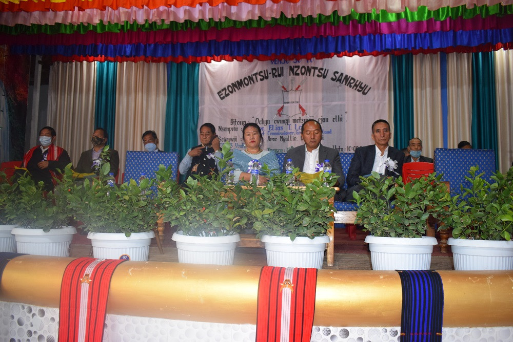 Commissioner & Secretary K Libanthung Lotha (IAS) and Transport Commissioner, Elias T Lotha during the conference held at Wokha. (DIPR Photo) 