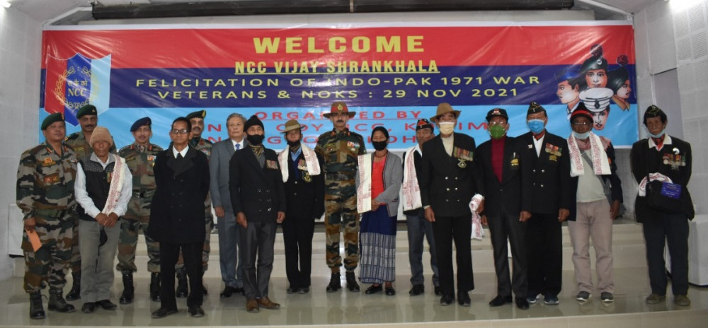 Major Gen VPS Kaushik and others during NCC Vijay Shrankhala programme in Kohima on November 29. (Morung Photo)