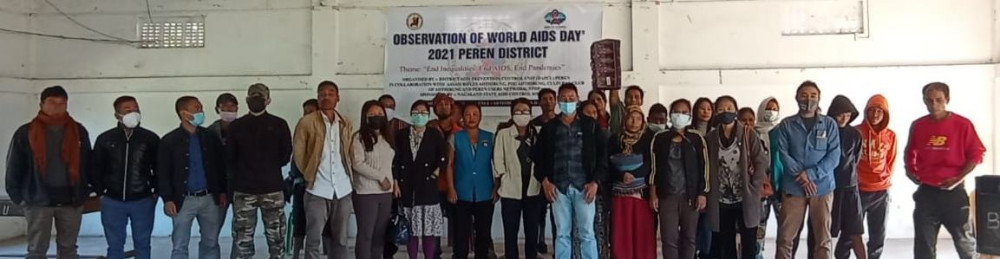 Participants pose for lens after the World AIDS Day programme organised at Athibung Town Hall on December 1. 