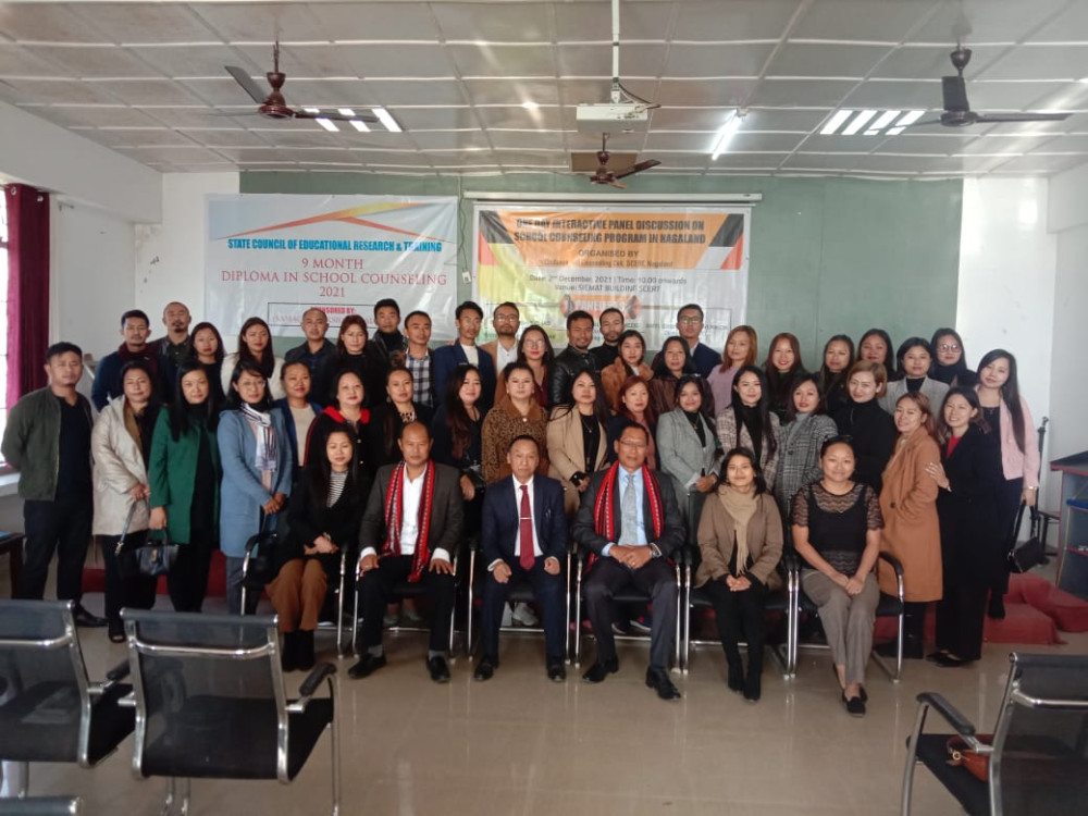Participants and officials during the panel discussion on school counselling program in Nagaland was organized by Guidance and Counselling Cell, SCERT on December 2.