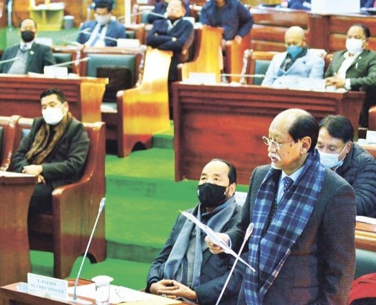 Nagaland Chief Minister, Neiphiu Rio speaking during the 10th session of the 13th NLA on December 20. (DIPR Photo)