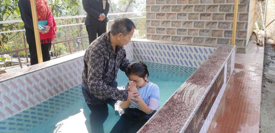 A Baptism in progress at the monthly revival programme of the Koinonia Prayer Centre held from January 21-23.