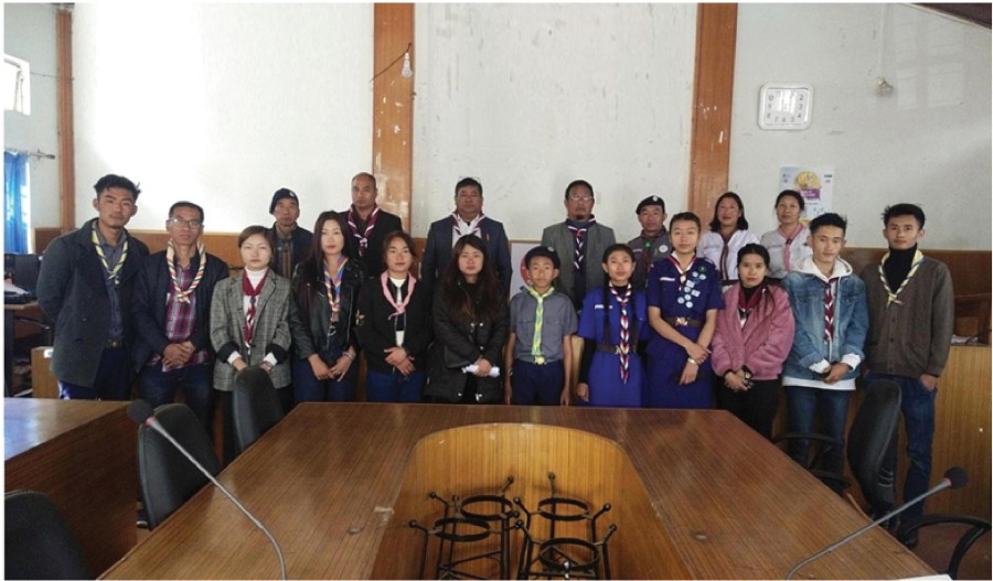 Wokha District Bharat Scouts & Guides inducted Mhathung Humtsoe, Sr SDEO, Wokha as District Secretary, WDBS&G at DC Conference Hall, Wokha on January 10.