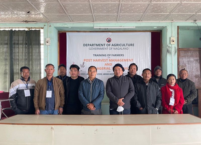 The Green Caravan under the supervision of the Department of Agriculture held a training of farmers on post harvest management and managerial training for the FPCs, BODs & CEOs, Bookkeeping and Accounting under the MOVCD-NER phase-III at the Directorate of Agriculture, Kohima.