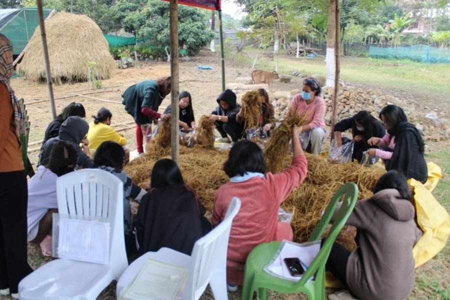 Participants take part in a hands-on demonstration on detergent making during the two-day Skill Development Training programme.
