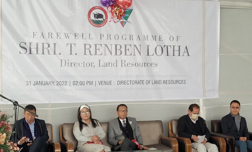 T Renben Lotha and others at the farewell programme in Kohima on January 31. (Morung Photo)