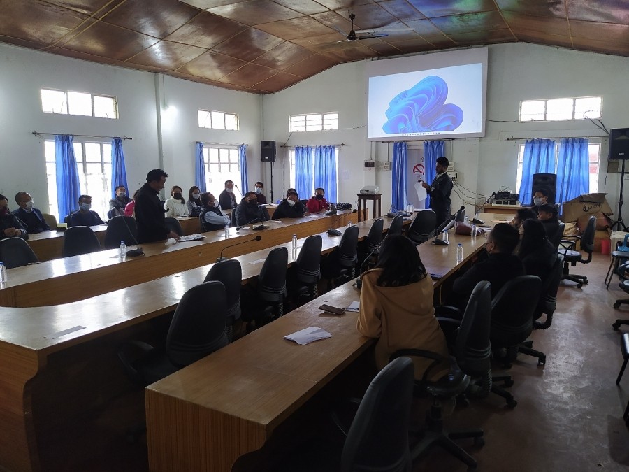 A presentation in progress at the Wokha District Skill Committee meeting held at DC’s Conference Hall on January 20.