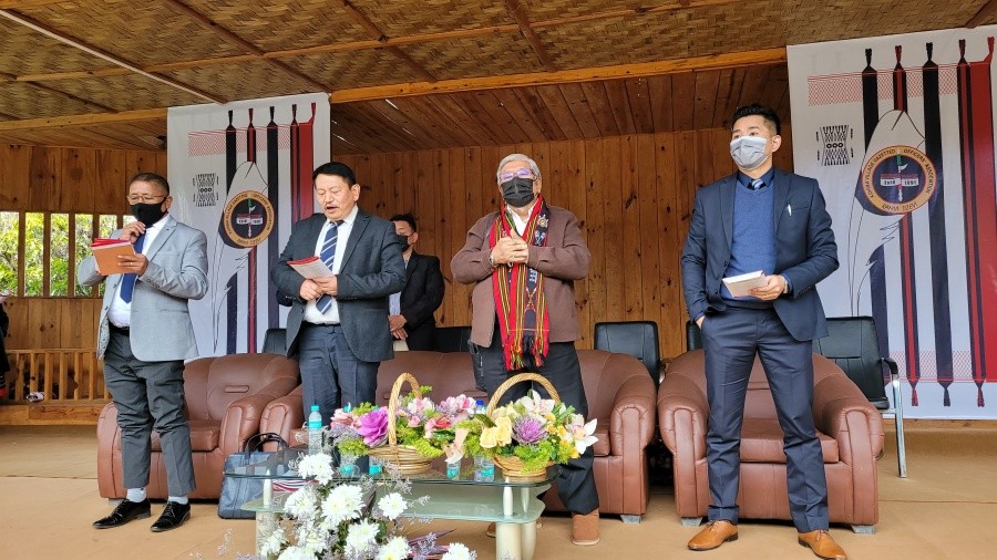Dr Nicky, Kesonyü Yhome and others at the 27th Biennial Meet of KVGOA on February 23. (Morung Photo)