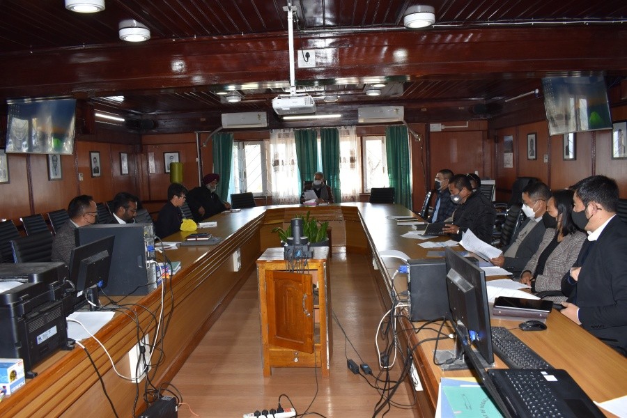 Discussion on the annual work plan & budget for PM POSHAN (Mid Day Meal) 2022-2023 held at the Chief Secretary’s Conference Hall, Kohima on February 16. (DIPR Photo)