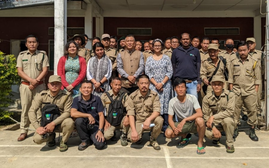 Wildlife Officers and staff duirng the training underway at Intanki National Park Protection Camp from February 18 to 20.
