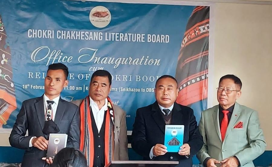 Nagaland Planning & Co-ordination, Land Revenue & Parliamentary Affairs, Minister, Neiba Kronu released two Chokri books; Chokrimi Malhü (Fiction Story) and Lizo Küveko-57 (Poetry) written by Vedukho Shijo under Chokri Chakhesang Literature Board (CCLB) Publication during the inauguration CCLB office in Kohima on February 18.