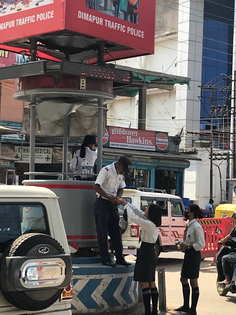 Celebrating International Women's Day with the rest of the world under the theme ‘Break the Bias,’ the Women Cell, Immanuel College organised a social extension activity by distributing refreshments to the traffic police personnel and the needy in and around Dimapur town on March 8.